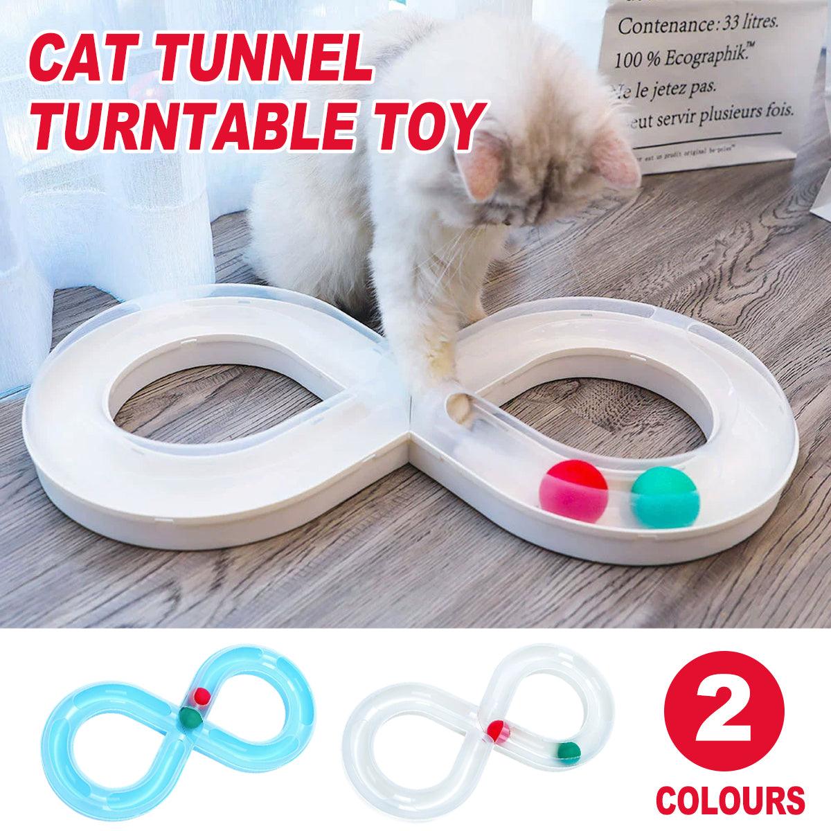Cat Toys Carousel Teaser Tunnel Kitten Play Fighting Toy Interactive Fun for Cat-0