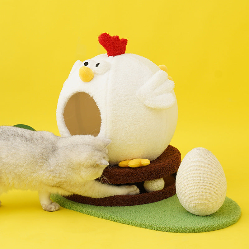 Chick Cat Litter Summer Retreat with Turntable Play Toys