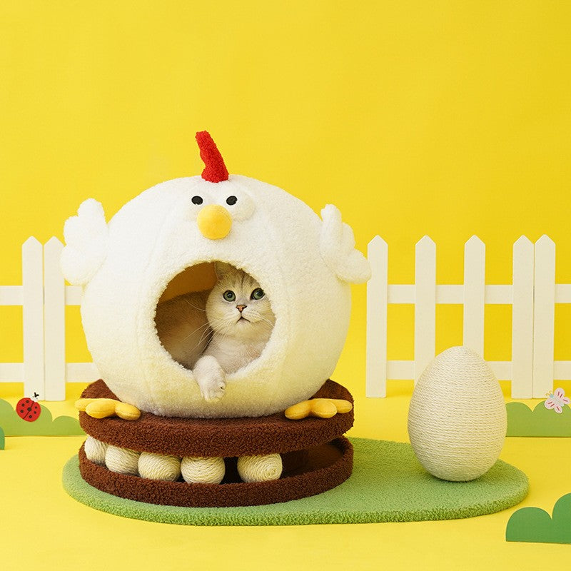Chick Cat Litter Summer Retreat with Turntable Play Toys