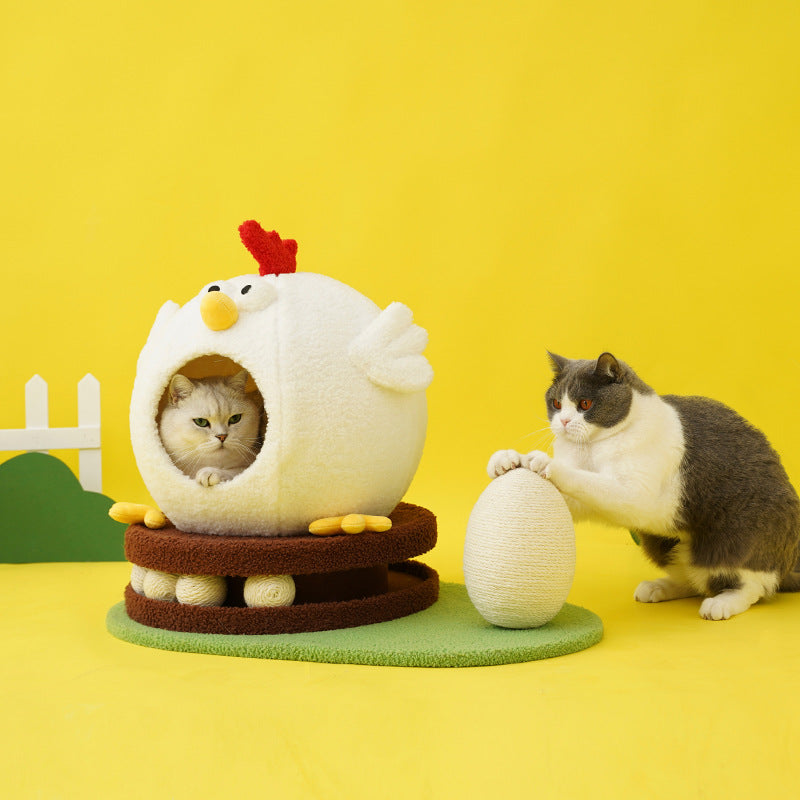 Chick Cat Litter Summer Retreat with Turntable Play Toys