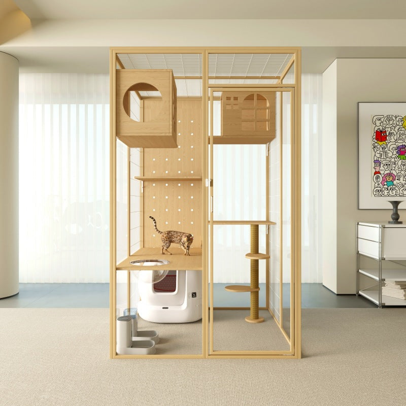 Pet Cabinet Large Cat Cage Cat Villa Cat House Home Luxury Cat Cage Indoor Cat House Glass Cat Villa Panoramic View