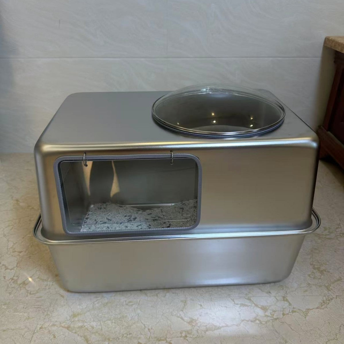 Best-selling Extra-large All-steel Fully Enclosed Stainless Steel Cat Litter Box, Cat Toilet, Splash-proof, Easy To Clean, XXXL Size