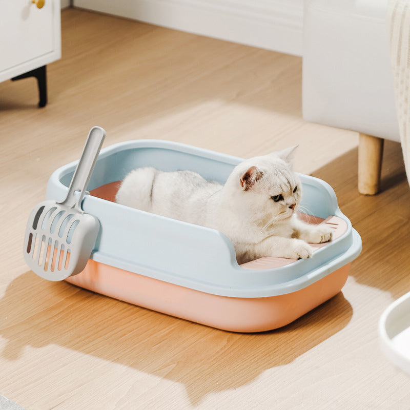 Semi-closed Large Cat Litter Box Thickened Anti-splash Cat Toilet Cat Litter Pet Supplies Wholesale Cat Litter Box Delivery Shovel