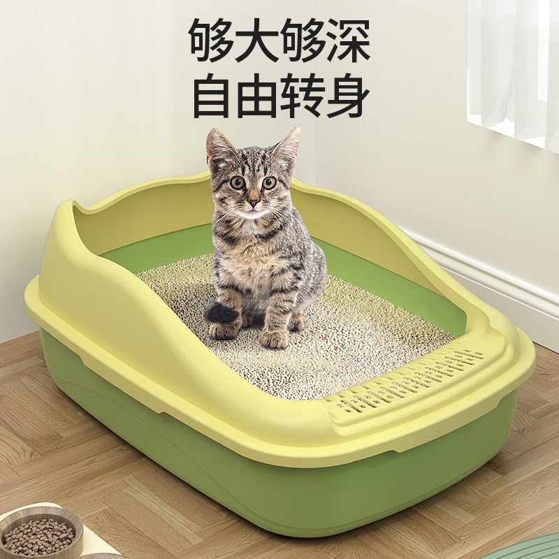 Cat Litter Box Extra Large Fully Semi-Enclosed Cat Litter Box Anti-Sand Extra Small Kitten Toilet Cat Supplies
