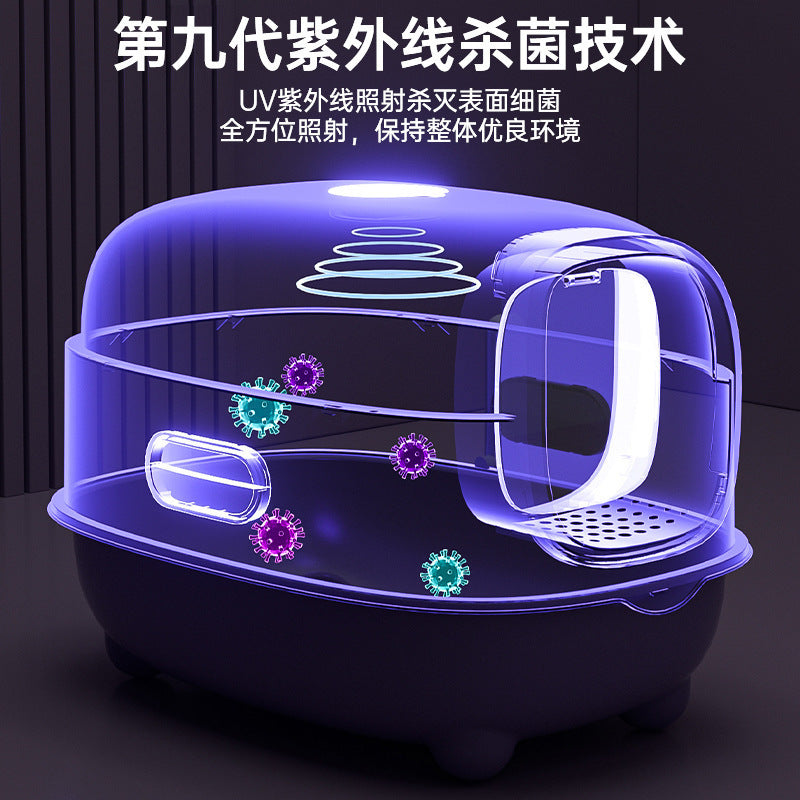 Extra Large Cat Litter Box Deodorizing Fully Enclosed Uv Sterilization Cat Litter Box Extra Large Anti-Bring Out Cat Toilet