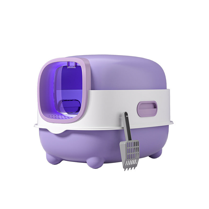 Extra Large Cat Litter Box Deodorizing Fully Enclosed Uv Sterilization Cat Litter Box Extra Large Anti-Bring Out Cat Toilet