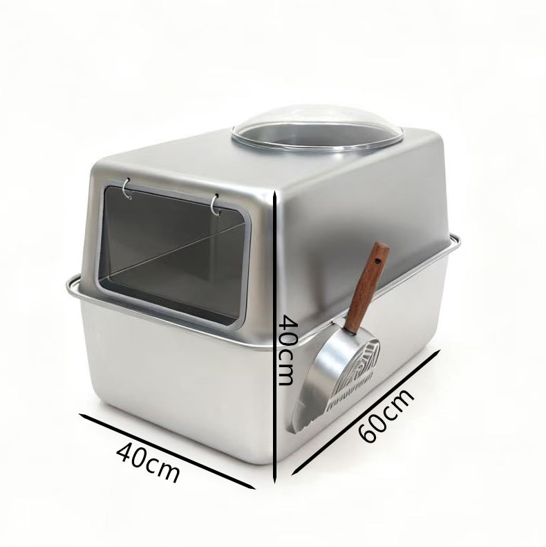 Best-selling Extra-large All-steel Fully Enclosed Stainless Steel Cat Litter Box, Cat Toilet, Splash-proof, Easy To Clean, XXXL Size