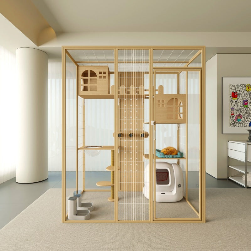 Pet Cabinet Large Cat Cage Cat Villa Cat House Home Luxury Cat Cage Indoor Cat House Glass Cat Villa Panoramic View