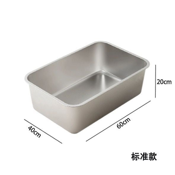 Stainless Steel Cat Litter Box, New Model, Thickened, Anti-Splash, Easy To Clean, Large Cat Toilet, Large Capacity Cat Litter Box, Cross-Border