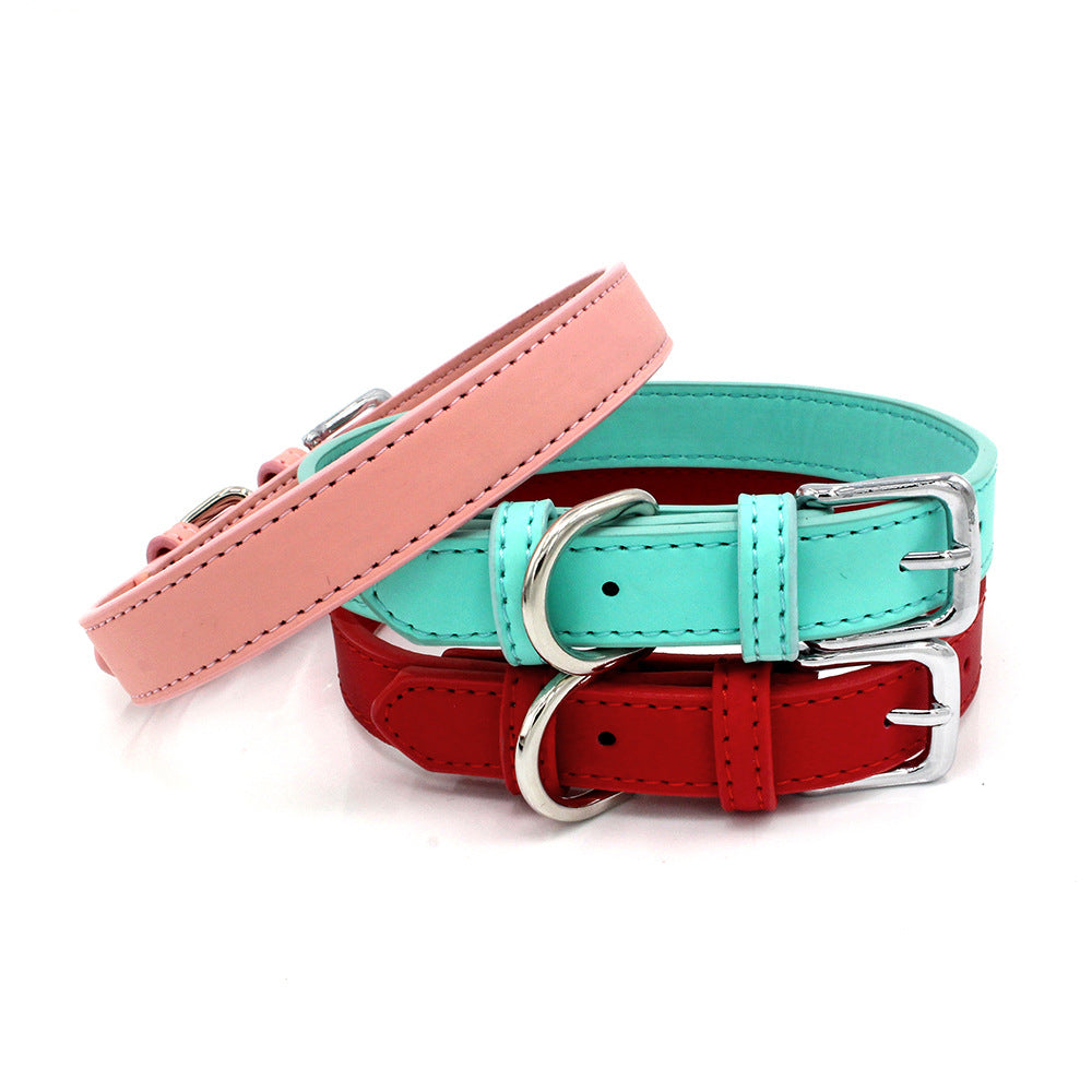 New Comfortable Skin Feeling PU Leather Pet Collar Small And Medium-sized Dog Collar Cat Collar Pet Supplies