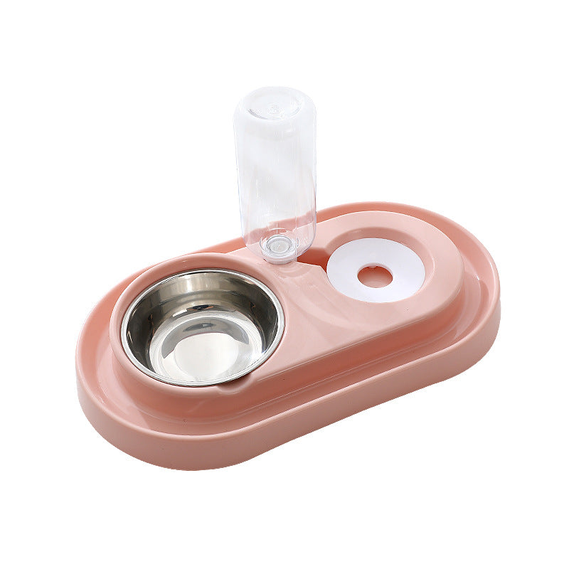 Extra Large Oval With Drinking Bottle Anti-ants Pet Double Bowls