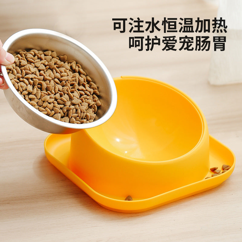 Pet Bowl, Cat Bowl, Slanted Mouth Bowl, Dog Food Bowl, Anti-Knock Over Dog Bowl, Cervical Vertebra Protection Stainless Steel Dog Bowl, Pet Feeder