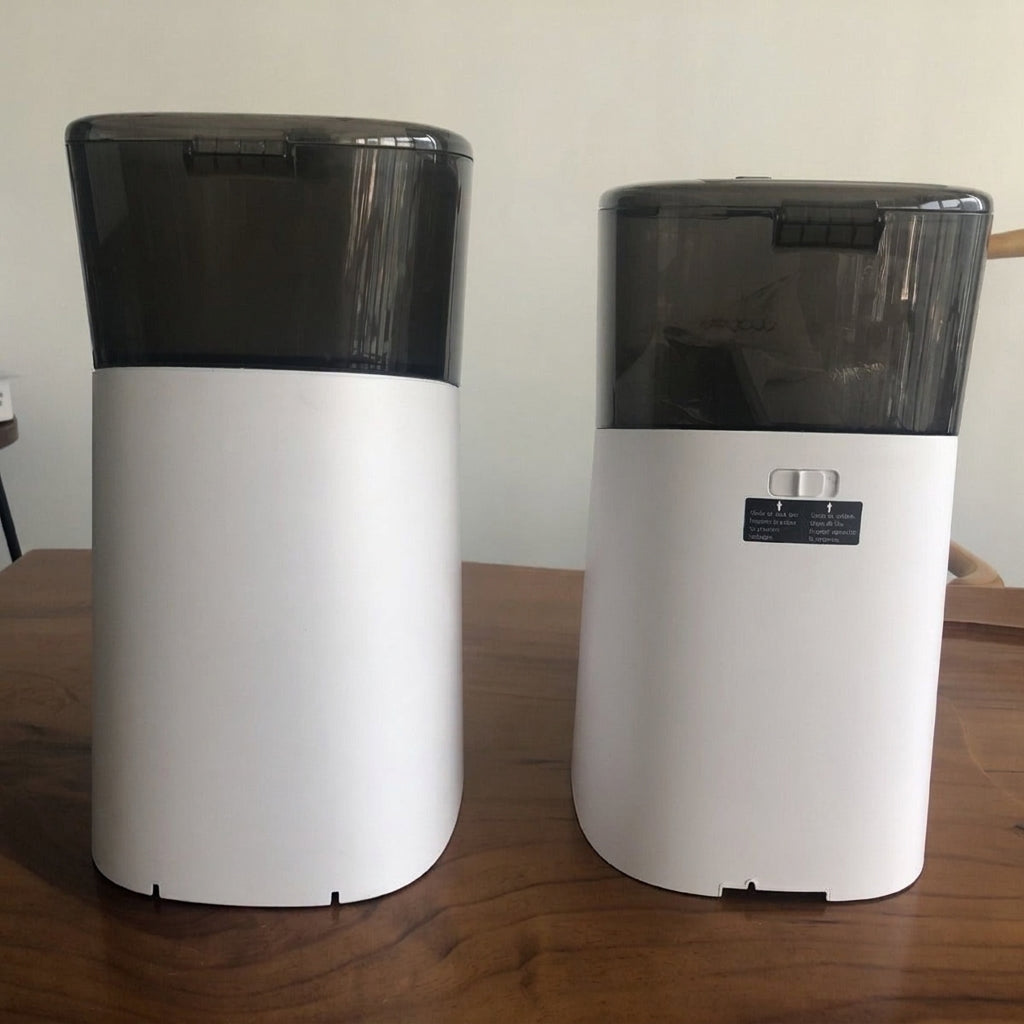 Automatic pet feeder hopper lock and release instructions in English