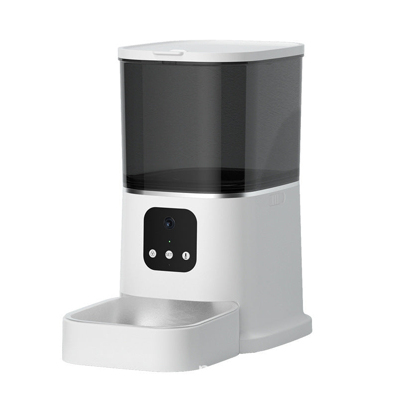 Front view of automatic pet feeder WIFI with remote video control