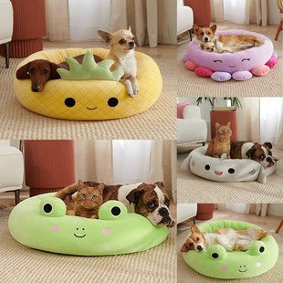 Pet Mat Cartoon Frog Octopus Pineapple Dolphin Round Pet Kennel Cat House Cat Dog