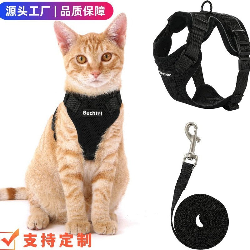 Cat Leash Anti-Escape Adjustable Cat Harness Vest-Style Pet Harness Retractable Anti-Escape