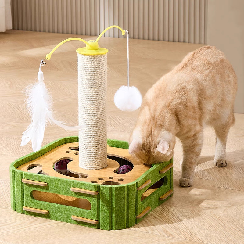 Cat Toy For Self-Entertainment, Boredom-Relief Maze Box, Durable And Non-Shedding Cat Scratching Post, Educational Toy Supplies