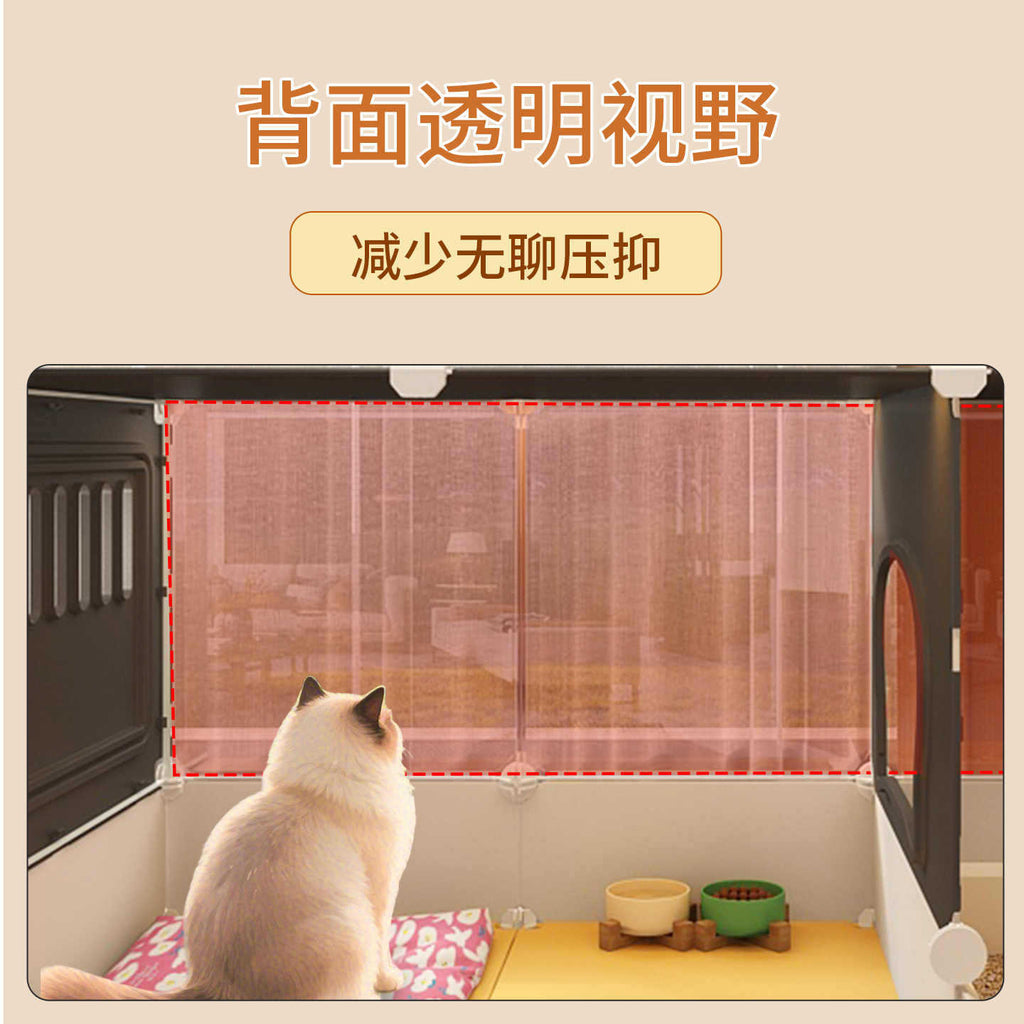Cat Cage With Extra-Large Free Space, One Bedroom, One Living Room, One Bathroom, Integrated Cat Nest And Toilet, Suitable For Home Use, Does Not Take Up Much Space, For Villa Use