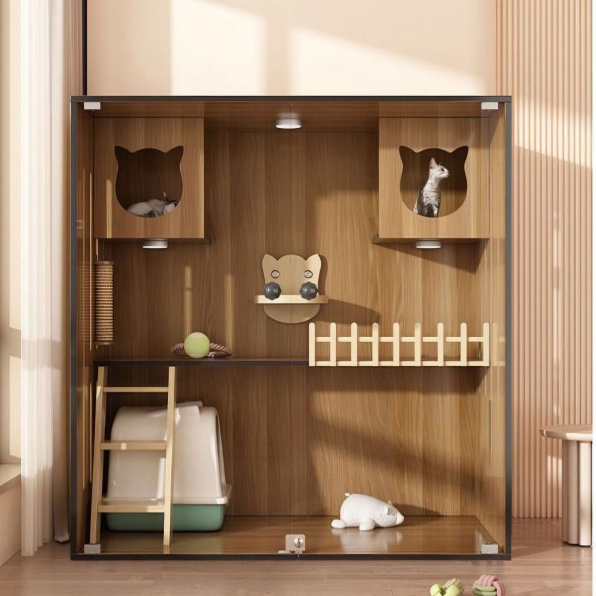 Cat Cage Villa: Extra-large Space, Suitable For All Seasons, Multi-layered, Panoramic Design, Luxurious, Breathable, And Eco-friendly Cat Villa For Home Use