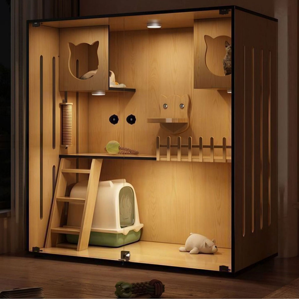 Cat Cage Villa: Extra-large Space, Suitable For All Seasons, Multi-layered, Panoramic Design, Luxurious, Breathable, And Eco-friendly Cat Villa For Home Use