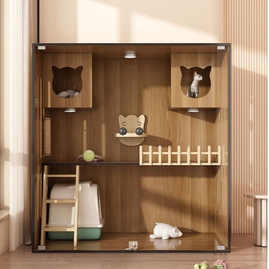 Cat Cage Villa: Extra-large Space, Suitable For All Seasons, Multi-layered, Panoramic Design, Luxurious, Breathable, And Eco-friendly Cat Villa For Home Use