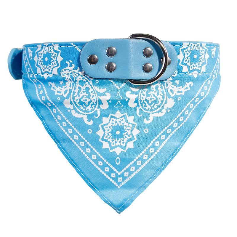 7-color Pet Saliva Towel Cat Dog Collar Triangle Towel Dual-use Small And Medium-sized Dog Teddy Pet Supplies