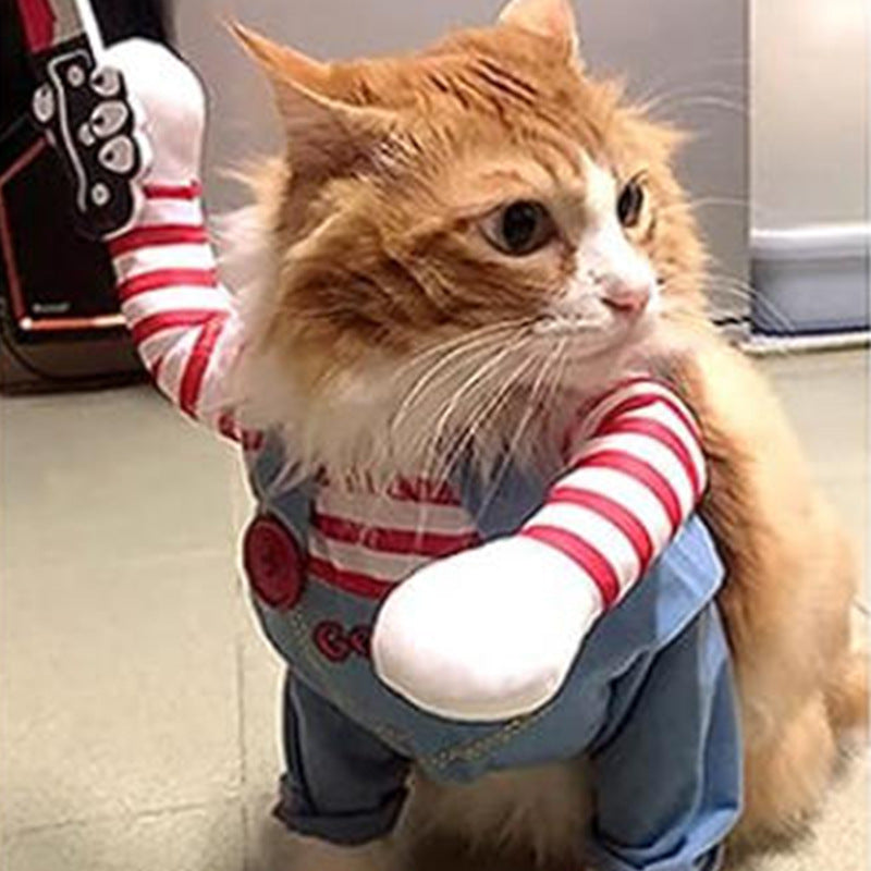 Pet Deadly Doll Halloween Costume Cat Cosplay Killer Transformation Costume Funny Play Party Costume