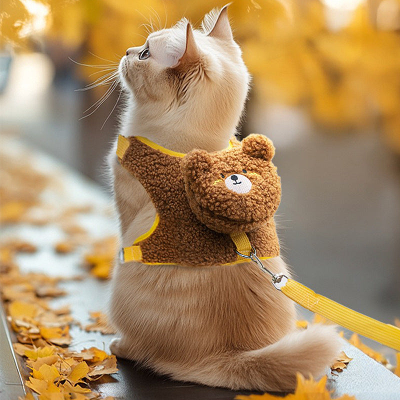 Cat Traction Rope Anti-break Out Special Cat Walking Rope Pet Strap Chain Adjustable Internet Celebrity Cat Walking Artifact