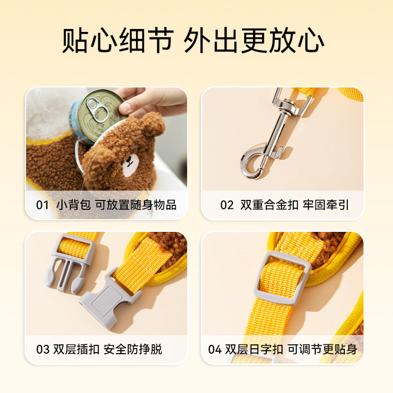 Cat Traction Rope Anti-break Out Special Cat Walking Rope Pet Strap Chain Adjustable Internet Celebrity Cat Walking Artifact