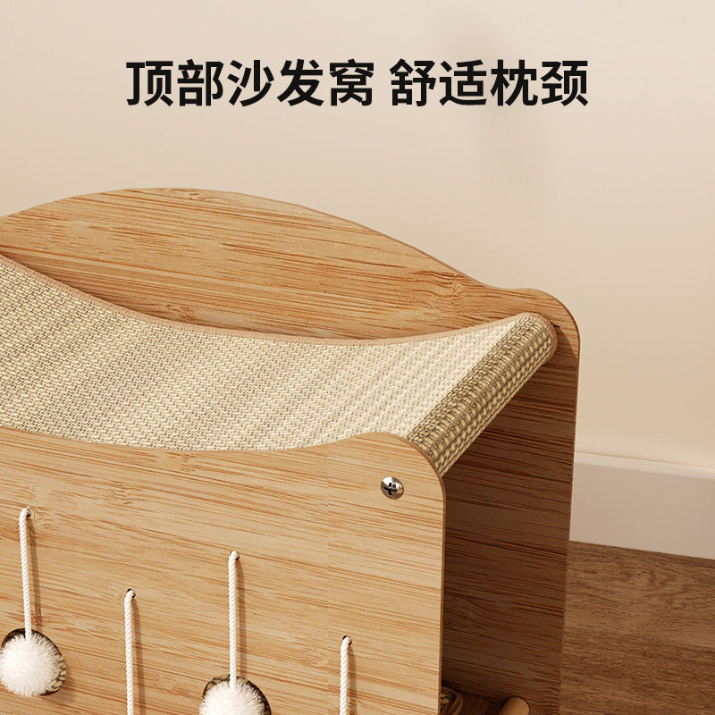 Cat Scratching Board Cat Nest Scratching Ball Toy Sisal Cat Scratching Board No Scrap-dropping Double-layer Mat Cat House Grinding Claw Vertical Cat Climbing Rack