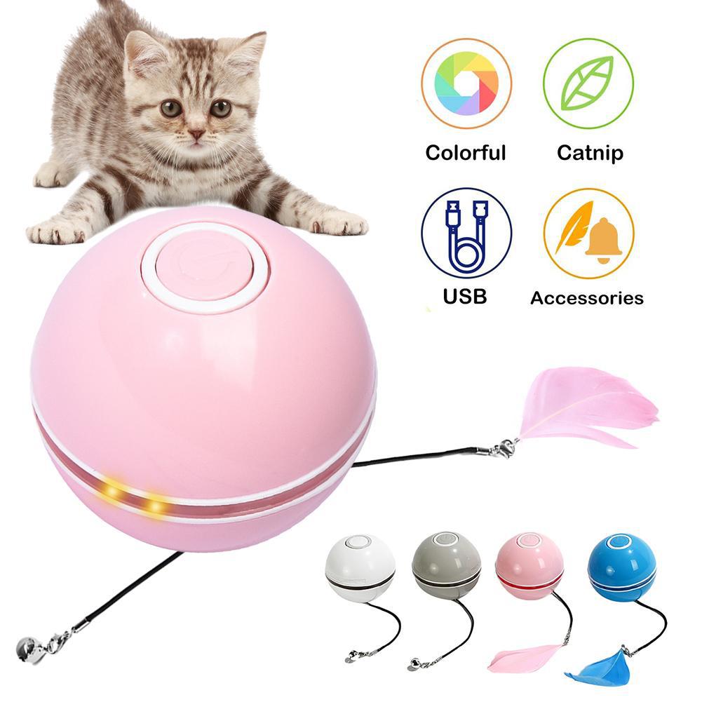 Pet Cat Toy LED Luminous Funny Cat Ball USB Charging Smart Funny Cat Toy Electric Rolling Ball Called The Ball