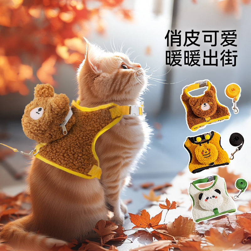 Cat Traction Rope Anti-break Out Special Cat Walking Rope Pet Strap Chain Adjustable Internet Celebrity Cat Walking Artifact