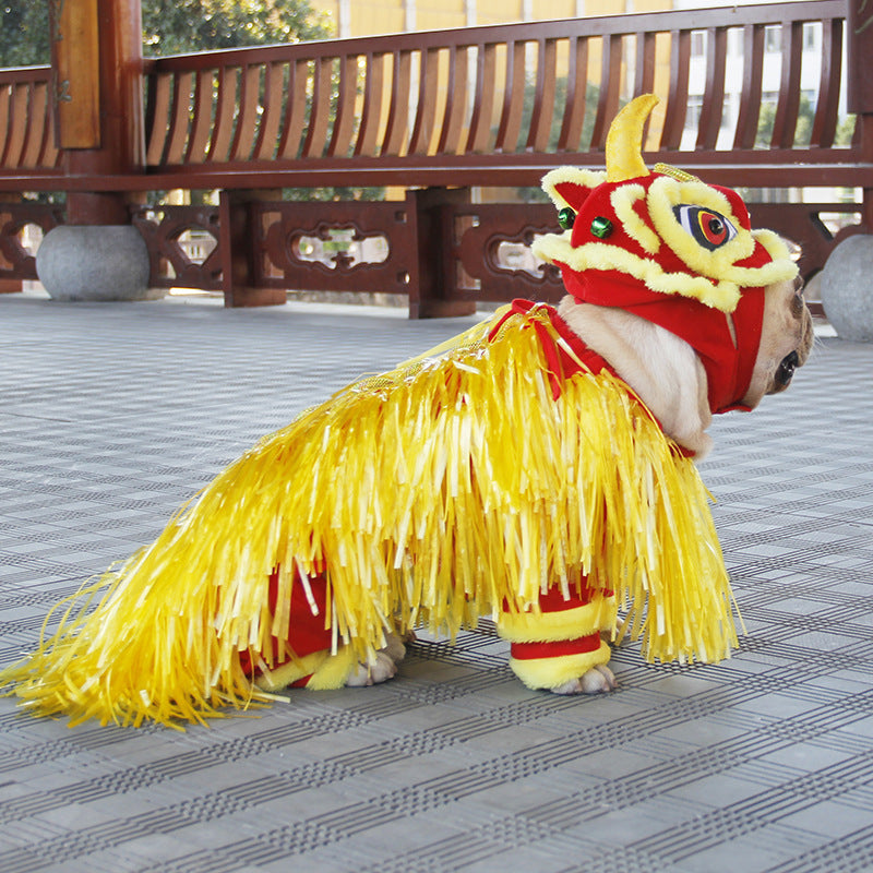 New Year's Costume Jizaizai Pet Supplies Factory Chinese New Year's Lion Costume Decoration Chinese Style Lion Dance Costume
