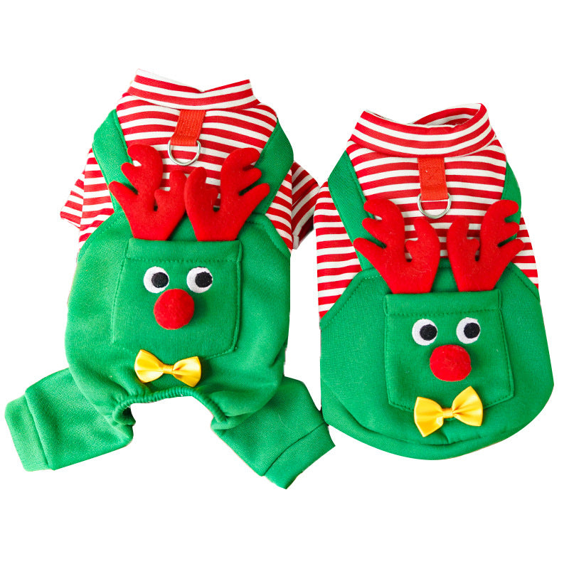 Christmas Dog And Cat Pet Clothes, Dog Supplies, Reindeer, Teddy, Bichon Four-Legged Clothing, Vest, New Cross-Border