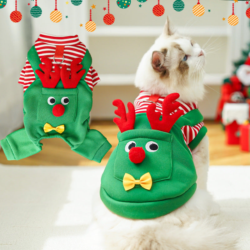 Christmas Dog And Cat Pet Clothes, Dog Supplies, Reindeer, Teddy, Bichon Four-Legged Clothing, Vest, New Cross-Border