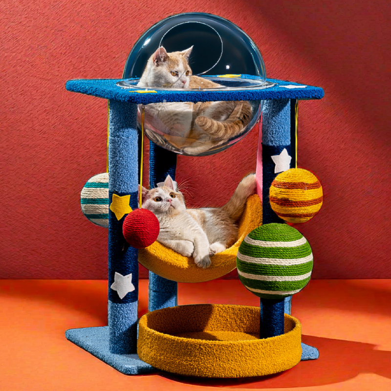 Cat Climbing Frame And Scratching Board Integrated Sisal Starry Sky Cat Climbing Frame Space Capsule Cat Nest For Home Use In Small Spaces Without Taking Up Space