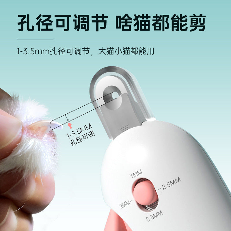 Pet Nail Clippers Cat Nail Clipper Dog Nail Clipper Nail Grinder Lamp Anti-Blood Nail Clipper Set