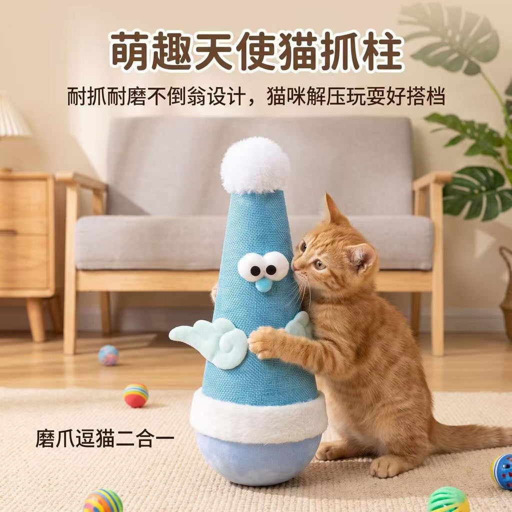 Cute Angel Tumbler Cat Scratching Post, Durable And Wear-Resistant, Self-Entertaining And Boredom-Relieving Cat Toy, Pet Supplies