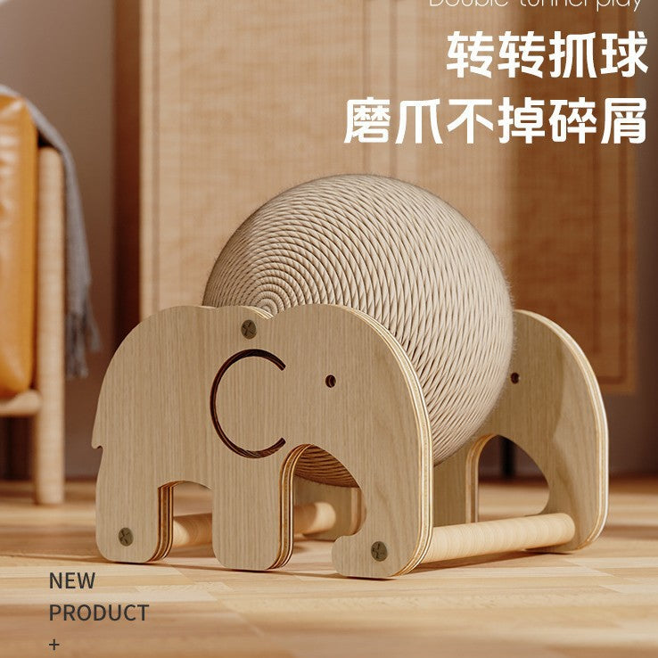Cat Scratching Board, Cat Toy, Wooden Cat Scratching Ball, Rabbit Claw Sharpening Rope, Cat Climbing Frame, Durable Cat Scratching Post, Pet Supplies