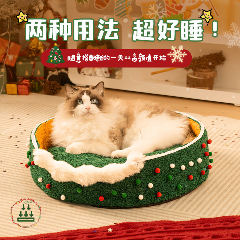 Christmas Cat Nest, Winter Warm, Removable And Washable, Enclosed Type, Fleece-Lined And Thickened, Cat House Tent, Exclusively For Cross-Border Sales