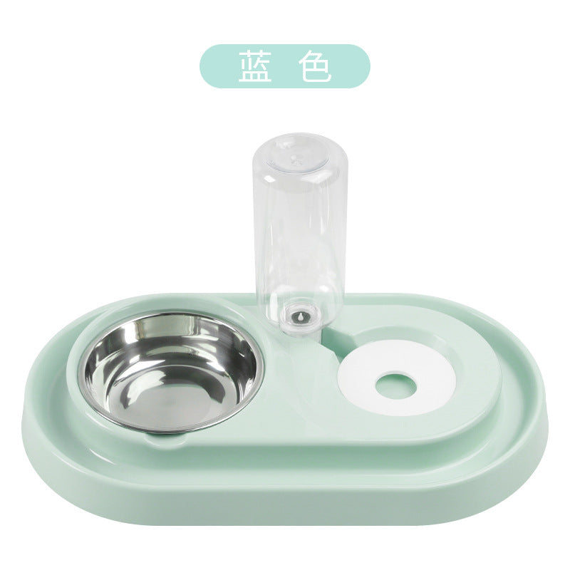 Extra Large Oval With Drinking Bottle Anti-ants Pet Double Bowls