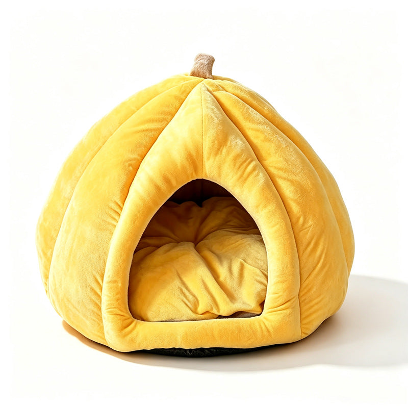 Cat Nest Four Seasons Universal Cat Bed Dog Nest Cats Enclosed Security Sleeping Nest Evacuation House Pumpkin Thickened Pet Nest