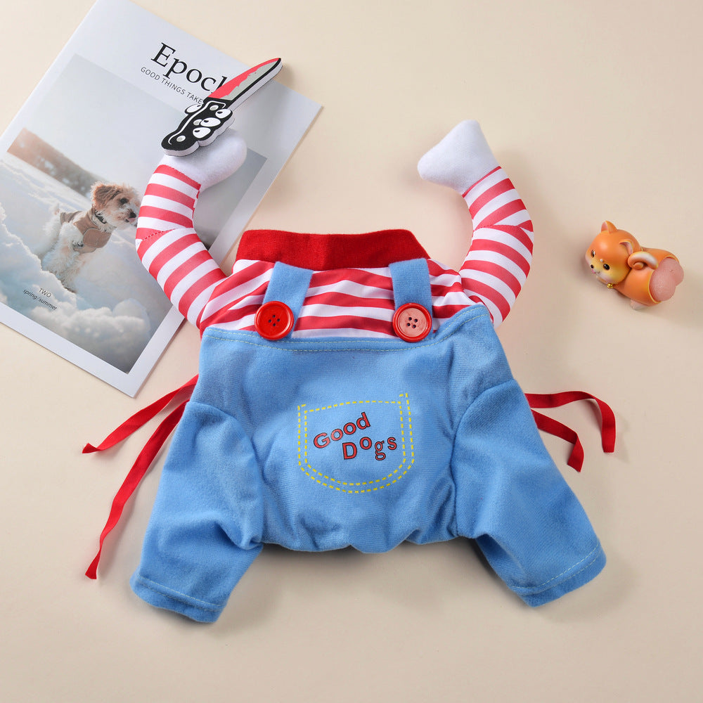 Pet Deadly Doll Halloween Costume Cat Cosplay Killer Transformation Costume Funny Play Party Costume