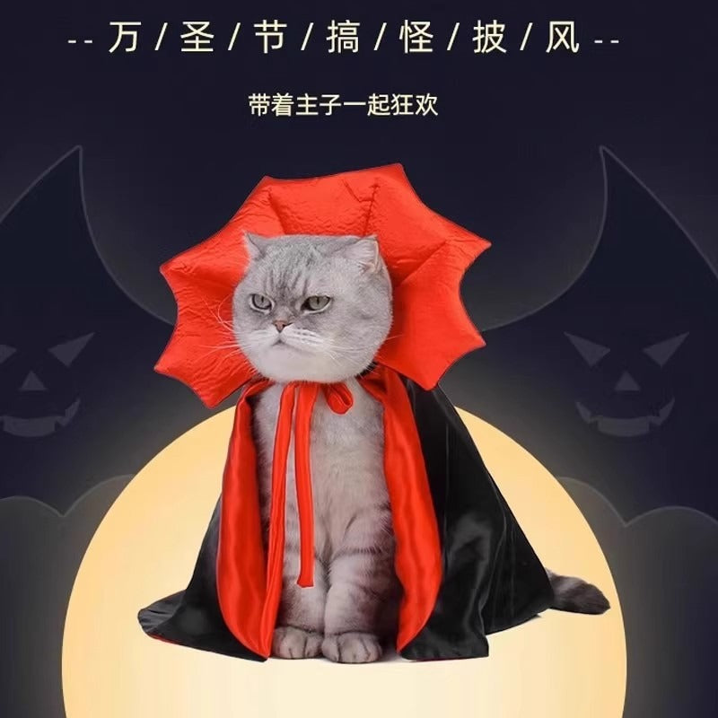 Hit Halloween Funny Cat Dog Atmosphere Magic Witch Cloak Vampire Cat Dog Clothing Cloak
