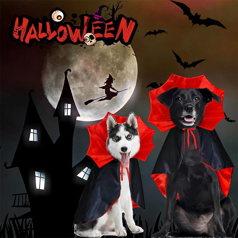 Hit Halloween Funny Cat Dog Atmosphere Magic Witch Cloak Vampire Cat Dog Clothing Cloak