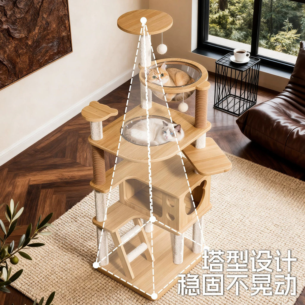 Cat Climbing Frame, Cat Nest, Cat Tree, Integrated Cat Shelf, Large Scratching Post, Sky Column, Jumping Platform, Space Capsule, Cat Supplies