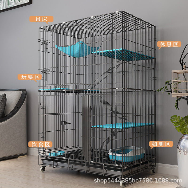 Cat Cage Home Indoor Super Large Free Space With Toilet Integrated Foldable Convenient Out Two Or Three Layers Cat Villa