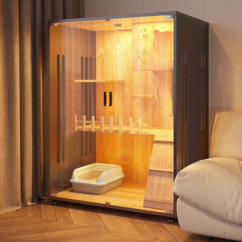 Cat Villa Cat House Household Solid Wood Indoor Cat Cabinet Cat Nest Extra Large Free Space Cat Climbing Frame Integrated Cat Cage