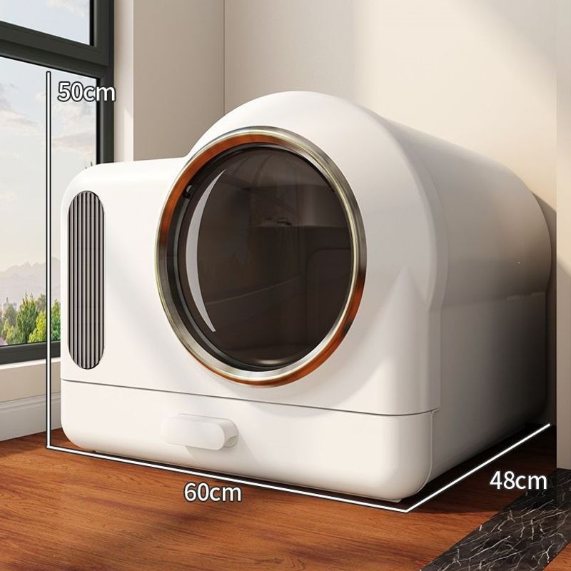 Enclosed cat litter box with ventilated odor-proof housing
