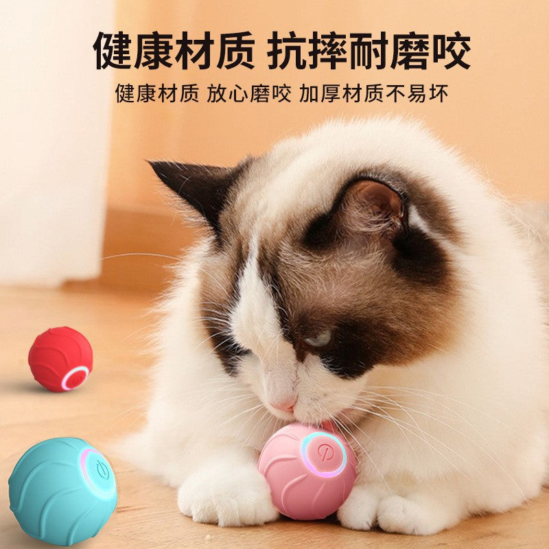 Luminous Cat Toy Smart Rolling Ball Pet Cat Interactive Toy Self-Hi Fun Cat Toy Bouncing Ball Bouncing Ball